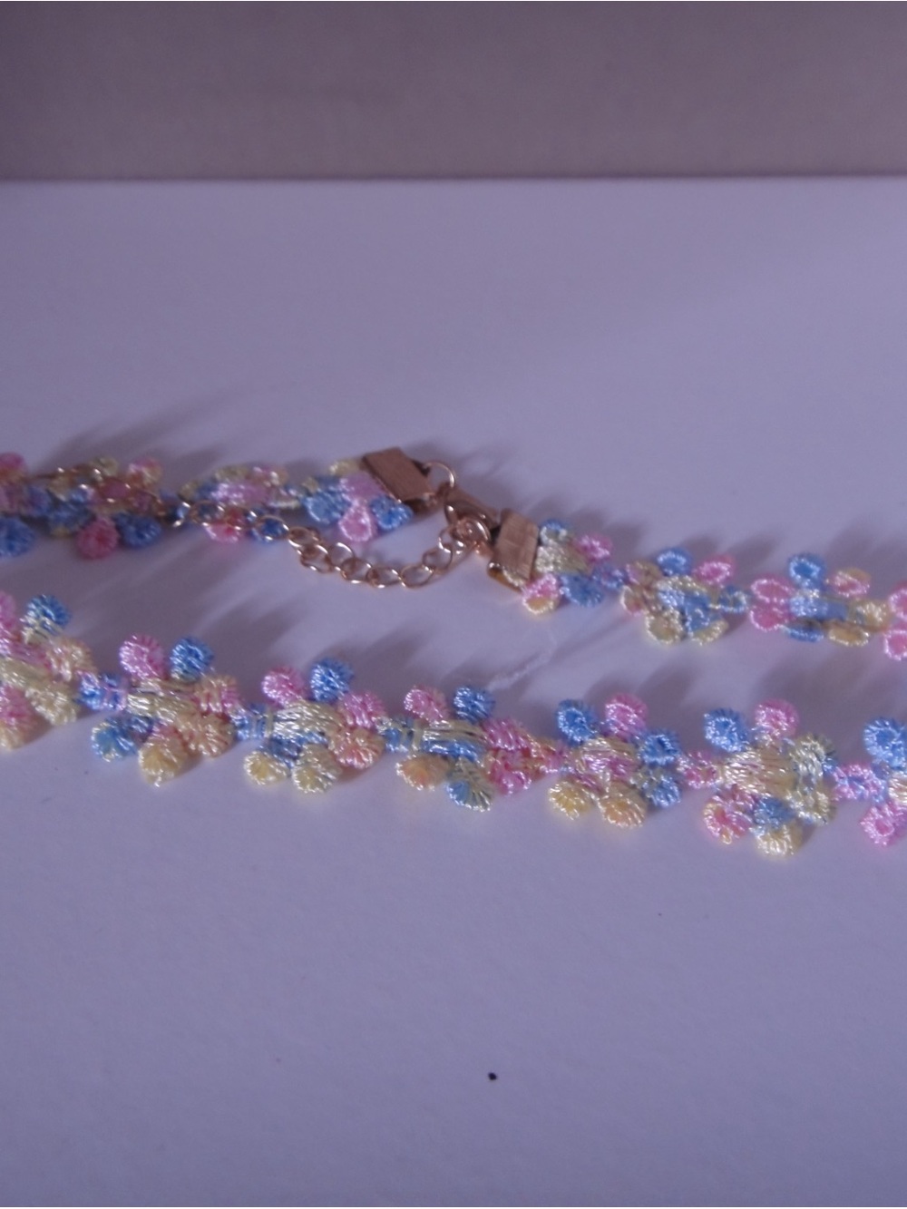 Cat & Jack Pastel Floral Lace Choker Necklace in Pink, Blue, Yellow, Cream